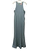 Mumu Size M Slate Blue Polyester Sleeveless Back Zip Darted Seam Detail Gown Slate Blue / M