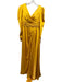 Mac Duggal Size 8 Golden Yellow Polyester Long Sleeve Surplice Pleat Detail Gown Golden Yellow / 8