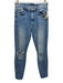 Mother Size 26 Blue Wash Cotton Blend Zip & Button Whiskering Ripped Knee Jeans Blue Wash / 26