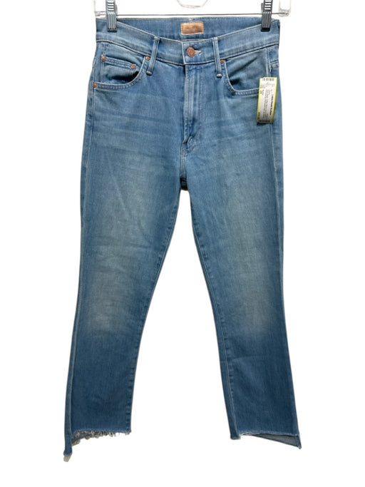 Mother Size 25 Blue Wash Cotton Blend Zip & Button Whiskering Jeans Blue Wash / 25