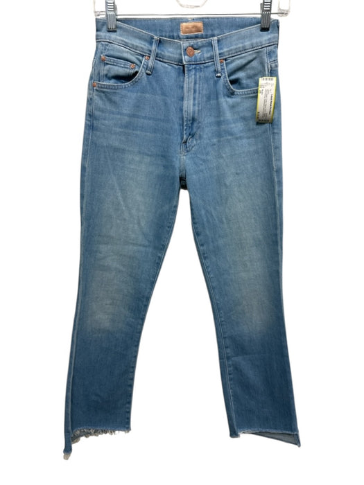 Mother Size 25 Blue Wash Cotton Blend Zip & Button Whiskering Jeans Blue Wash / 25