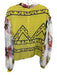 Ganni Size 38 Yellow & Multi Silk Blend Long Sleeve Zip Back Floral Print Top Yellow & Multi / 38