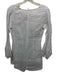 Claudio Milano Size XS White Linen V Neck Zip Back Lace Cuffs High Low Hem Top White / XS