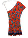 Derek Lam 10 Crosby Size 0 Orange & Multi Silk Mini Floral Print Zip Close Dress Orange & Multi / 0