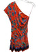Derek Lam 10 Crosby Size 0 Orange & Multi Silk Mini Floral Print Zip Close Dress Orange & Multi / 0