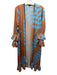 Lobo.Rosa Size U Orange & Blue Polyester Ruffle Detail Leaf Print Coverup Orange & Blue / U