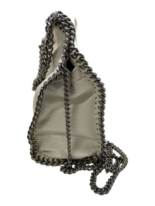 Stella McCartney White & Red Leather Chain Strap Embroidered Logo Bag White & Red / S