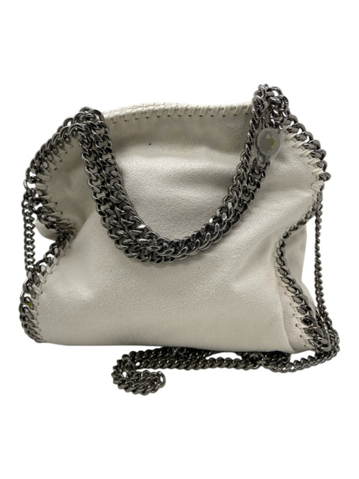 Stella McCartney White & Red Leather Chain Strap Embroidered Logo Bag White & Red / S