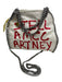 Stella McCartney White & Red Leather Chain Strap Embroidered Logo Bag White & Red / S