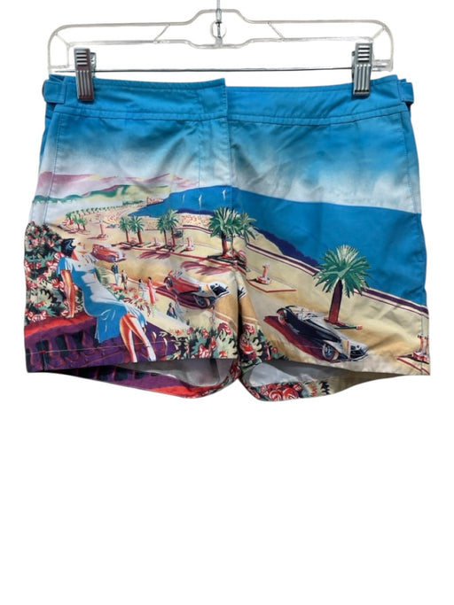 Orlebar Brown Size 6 Blue & Multi Polyester Zip & Button adjustable waist Shorts Blue & Multi / 6