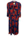 Farm Rio Size M Purple, Red & Black Rayon Strawberry Print 1/2 Sleeve Dress Purple, Red & Black / M
