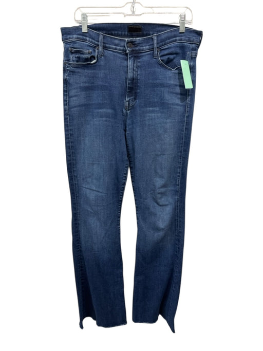 Mother Size 32 Medium dark wash Cotton Blend Denim Raw Hem Flare Jeans Medium dark wash / 32