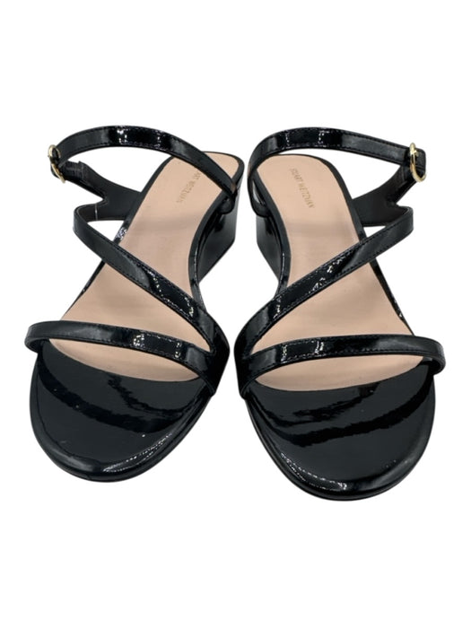 Stuart Weitzman Shoe Size 11 Black Leather Upper Patent Strappy Mule Sandals Black / 11