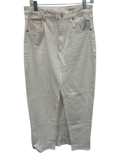 Blank NYC Size 30 White Cotton Maxi Front Zip Front Slit Skirt White / 30