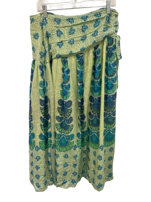Love The Label Size L Green & Blue Cotton Sleeveless Below Knee Dress Green & Blue / L