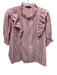 Caballero Size L Pink, Yellow, Multi Cotton Short Puff Sleeve Stripe Top Pink, Yellow, Multi / L