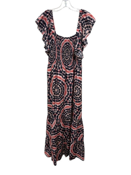 Marie Oliver Size M Pink & Navy Blue Cotton & Silk Tie Dye Sleeveless Dress Pink & Navy Blue / M