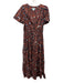 Maeve by ANTHROPOLGIE Size Medium Brown, Black & Cream Cotton Short Sleeve Dress Brown, Black & Cream / Medium
