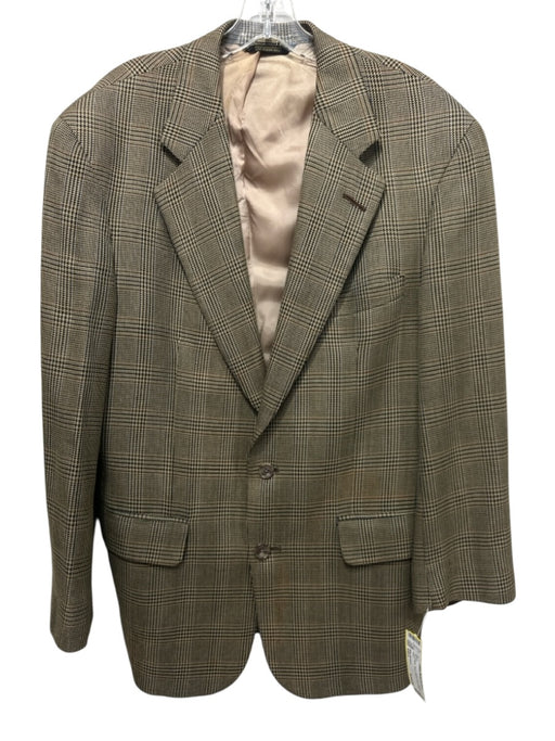 Miller Brothers Tan & Multi Plaid 2 Button Men's Blazer Tan & Multi / Est L