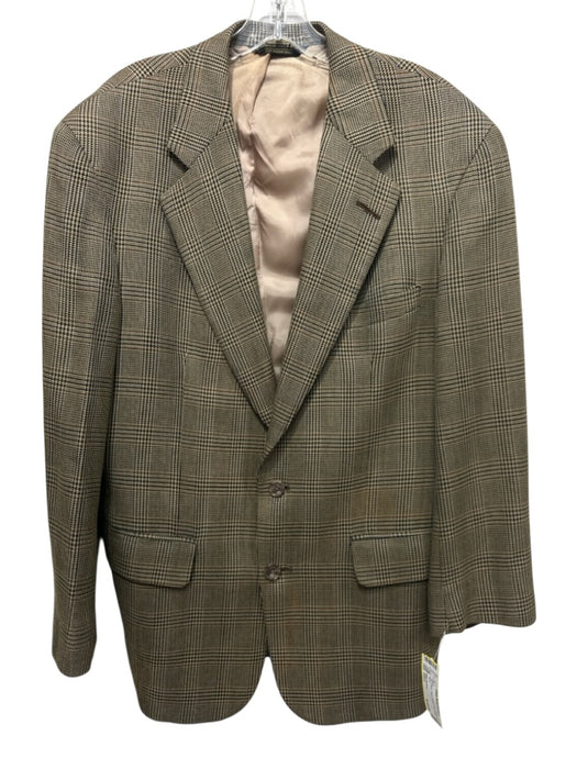 Miller Brothers Tan & Multi Plaid 2 Button Men's Blazer Tan & Multi / Est L