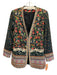 Alice + Olivia Size Est S Black & Multi Cotton Blend Floral Clasp Close Jacket Black & Multi / Est S