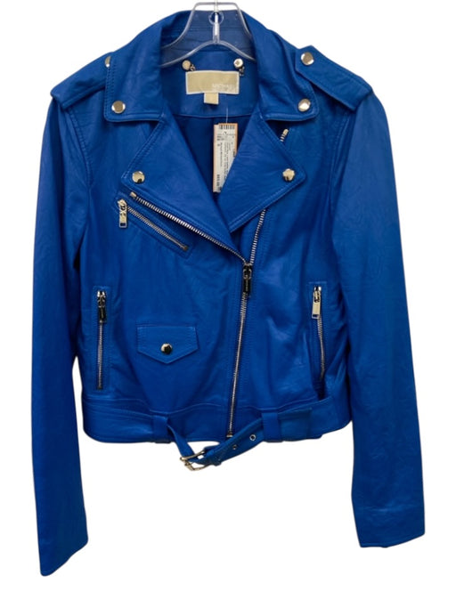 Michael Michael Kors Size S Bright Blue Lamb leather silver tone hardware Jacket Bright Blue / S