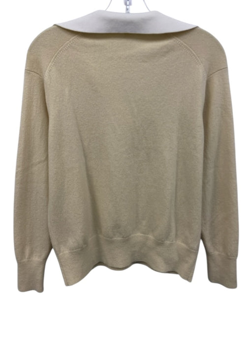 Vince Size XXS White & yellow No Fabric Tag Long Sleeve Collar Sweater White & yellow / XXS