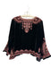 Johnny Was Size S Black, Red & White Rayon & Silk Velvet Embroidered Cardigan Black, Red & White / S