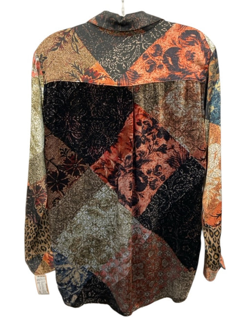 Johnny Was Workshop Size XS Brown, Orange & Multi No Fabric Tag Long Sleeve Top Brown, Orange & Multi / XS