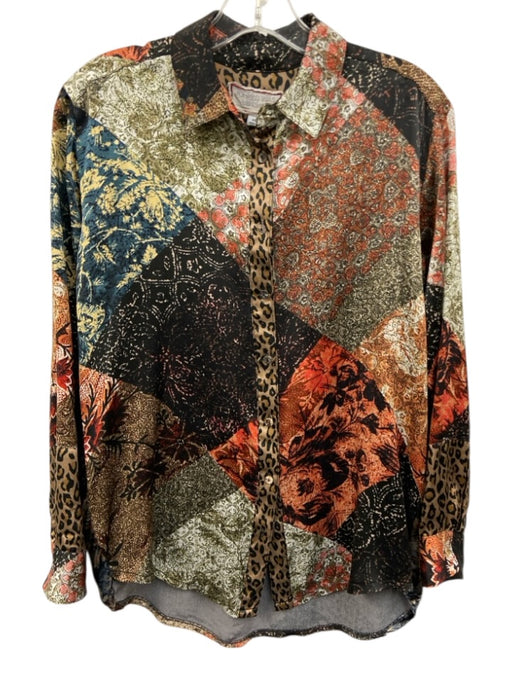 Johnny Was Workshop Size XS Brown, Orange & Multi No Fabric Tag Long Sleeve Top Brown, Orange & Multi / XS