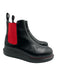 Alexander McQueen Shoe Size 38 Black & Red Leather Color Block Pull On Booties Black & Red / 38