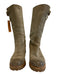 Prada Shoe Size 38 Taupe & Tan Suede Lug Sole Side Zip Buckle Mid Calf Boots Taupe & Tan / 38