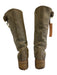 Prada Shoe Size 38 Taupe & Tan Suede Lug Sole Side Zip Buckle Mid Calf Boots Taupe & Tan / 38