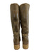 Prada Shoe Size 38 Green Brown Leather Shearling Lined Lug sole Knee High Boots Green Brown / 38