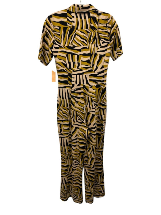 Diane Von Furstenberg Size S Black, Beige & Yellow Missing Fabric Tag Jumpsuit Black, Beige & Yellow / S