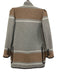 Veronica Beard Size S Gray, Brown & Cream Wool Blend Zip Front Patch Pocket Coat Gray, Brown & Cream / S