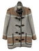 Veronica Beard Size S Gray, Brown & Cream Wool Blend Zip Front Patch Pocket Coat Gray, Brown & Cream / S