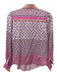 Hale Bob Size S Pink & Multi Viscose Blend Geo Print Button Down Long Sleeve Top Pink & Multi / S