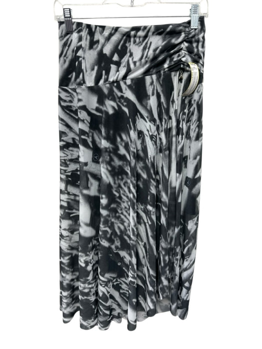 Patrizia Pepe Size Est S Black & White No Fabric Tag Lined Elastic Waist Skirt Black & White / Est S
