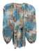 L'agence Size Est S Blue & Multi No Fabric Tag Button Front Graphic Print Top Blue & Multi / Est S