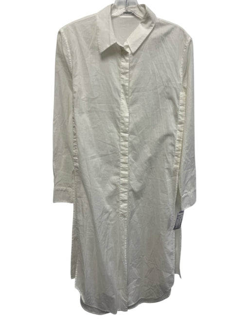 Equipment Femme Size XS White Cotton Button Down Split Hem Tunic Top White / XS