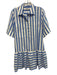 Simkhai Size M Blue & White Cotton Stripe Short Sleeve Mini Dress Blue & White / M