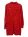 Frank & Eileen Size S Red Cotton Blend Button Down Long Sleeve Above Knee Dress Red / S