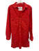 Frank & Eileen Size S Red Cotton Blend Button Down Long Sleeve Above Knee Dress Red / S