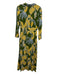 Farm Rio Size XS Green, Yellow, Blue Pleat Detail Botanical Wrap Maxi Dress Green, Yellow, Blue / XS