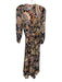 Luisa Cerano Size XS/S BLack, Yellow, Multi Mixed Floral Wrap Midi Dress BLack, Yellow, Multi / XS/S