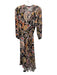 Luisa Cerano Size XS/S BLack, Yellow, Multi Mixed Floral Wrap Midi Dress BLack, Yellow, Multi / XS/S