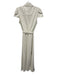 Alice + Olivia Size 4 Cream PU Leather Button Down Cap Sleeve Midi Dress Cream / 4