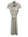 Alice + Olivia Size 4 Cream PU Leather Button Down Cap Sleeve Midi Dress Cream / 4