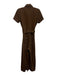 Reformation Jeans Size 4 Brown Cotton Blend Zip Short Sleeve Sash Jumpsuit Brown / 4